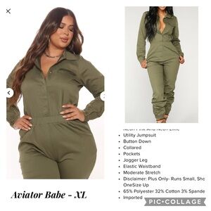 Fashion Nova - Aviator babe jumpsuit - Size XL